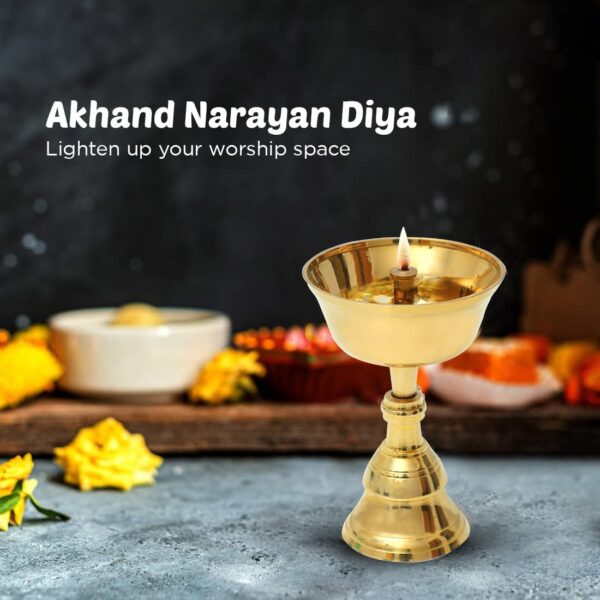 Brass Diya for Puja | Deepam Kundulu Jyot Diya Oil Lamp - Image 2