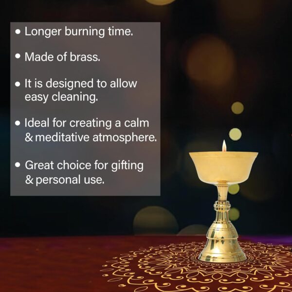 Brass Diya for Puja | Deepam Kundulu Jyot Diya Oil Lamp - Image 3