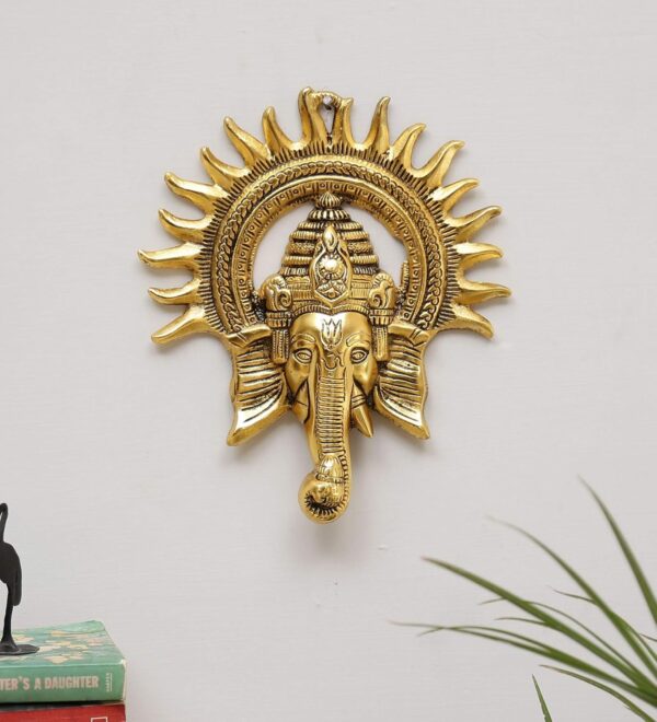 Metal Ganesha ji Statue,Ganpati Wall Hanging Sculpture Lord Ganesh Idol