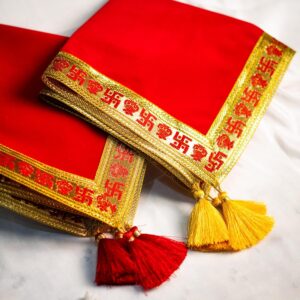Pooja vastra/Asan for god Idols in Red Velvet Cloth 12 X 12 Inches