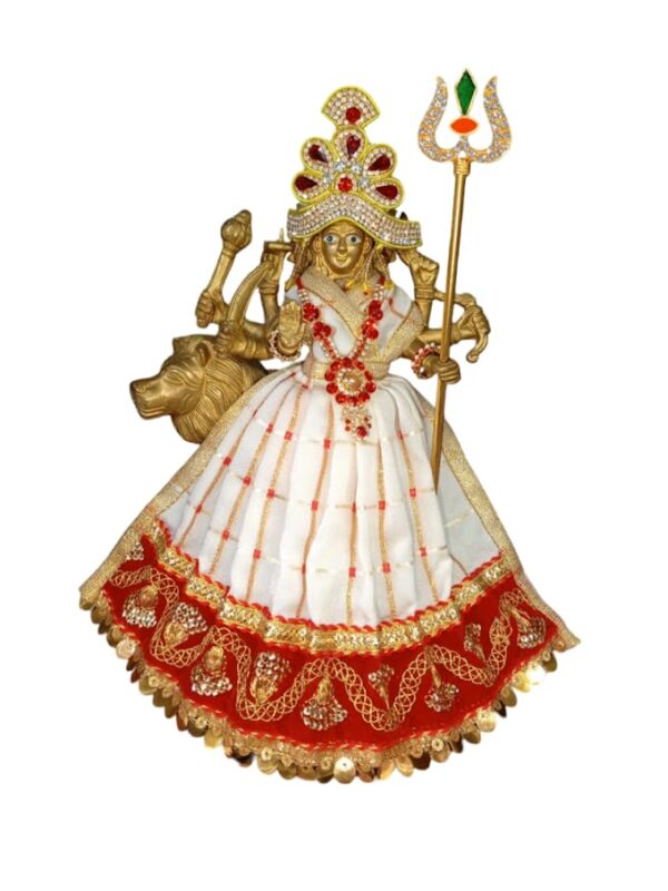 My God Gift Navratri Special, Mata Rani Vastra, Devi Poshak, Durga Dress, Radha Rani Poshak for Standing Idol, Made of Silk Cloth - Image 5