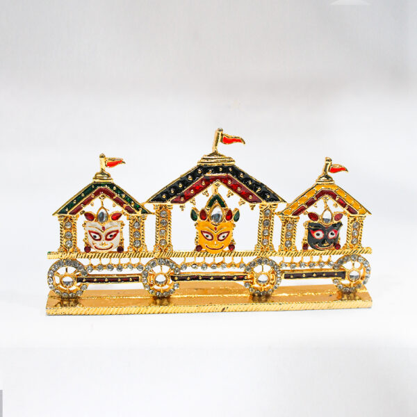 Lord Jagannath, Balabhadra, Subhadra with Sudarshan Chakra Rath Yatra Idol