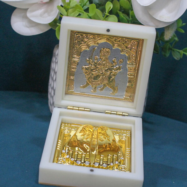 Sherawali Mata Gold Plated Charan Paduka - Image 4
