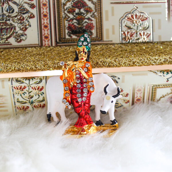 Lord Krishna with Cow for Home Decor and CAR Dashboard - Image 4