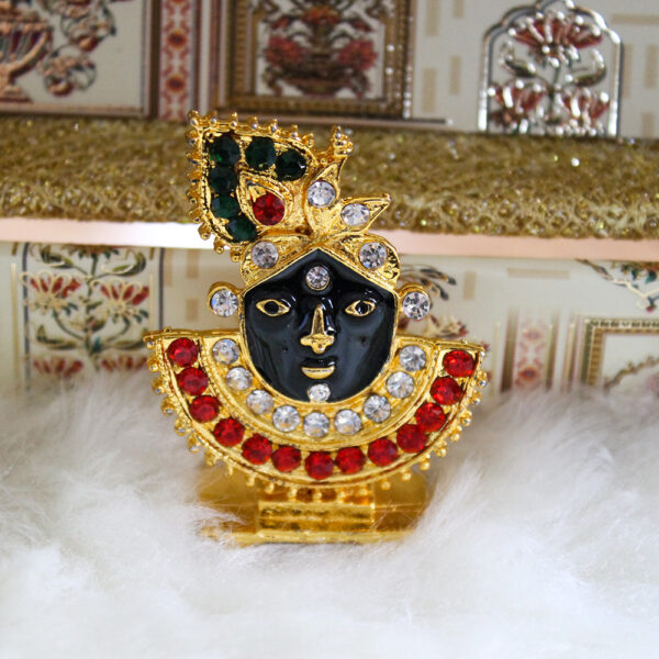 Lord Krishna Idol Krishna Face Statue Black Metal Statue - Image 2