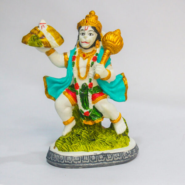 Hanuman Idol Statue Figurine, Religious Showpiece, Traditional Design, Gold Finish, 7 x 4.5 cm - Image 2