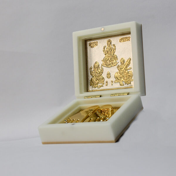 Lord Ganesha MATA Laxmi with Maa Saraswati Gold Plated Wealth - Image 4