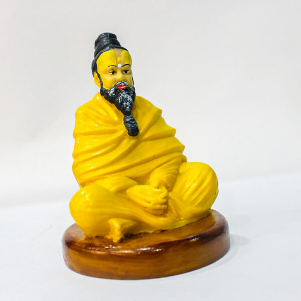 Premanand Maharaj Resin Idol, Religious Decorative Figurine, Yellow Robe