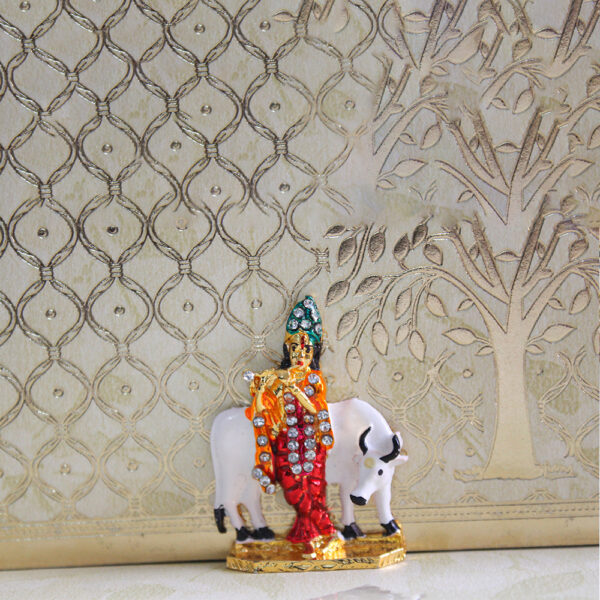 Lord Krishna with Cow for Home Decor and CAR Dashboard - Image 5