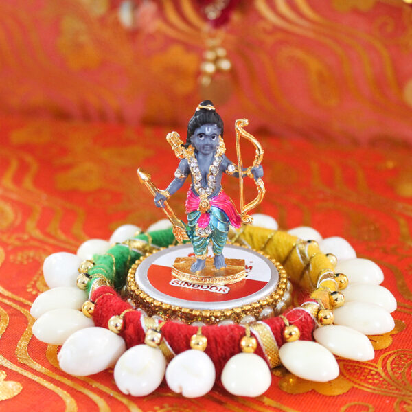 Ram Lalla Double Sided 2D Idol Ayodhya Wooden Statue | God Stand for Home Décor Divine Gifts - Image 2