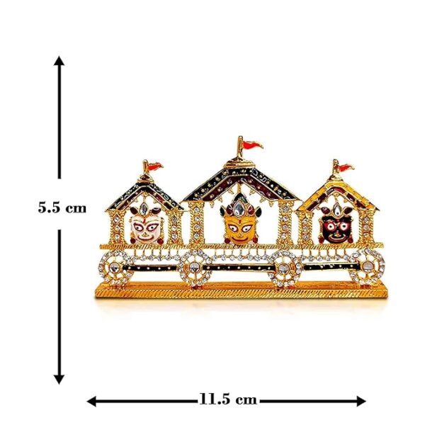 Lord Jagannath, Balabhadra, Subhadra with Sudarshan Chakra Rath Yatra Idol - Image 9
