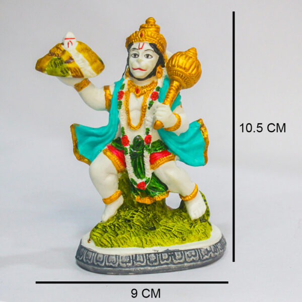 Hanuman Idol Statue Figurine, Religious Showpiece, Traditional Design, Gold Finish, 7 x 4.5 cm - Image 4
