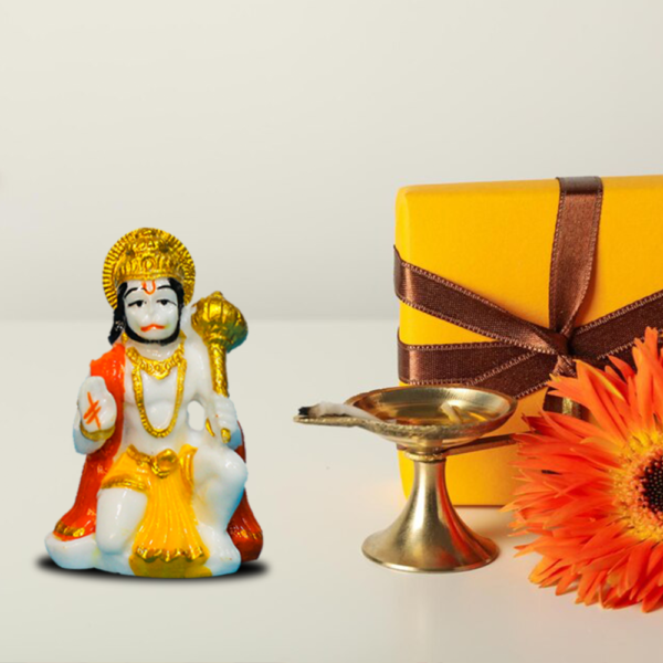 Hanuman Ji Murti for Pooja Room Car Dashboard Bajrang Bali Idols Sculpture Showpiece Figurine - Image 2
