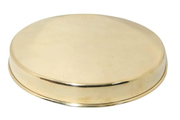 Tia Crafts Brass Pooja Thali with Floral Carved Design, Decorative Aarti Plate - Image 3