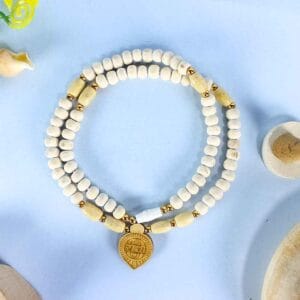 100% Original Tulsi Kanthi Round Bead Mala with Radha Pendant