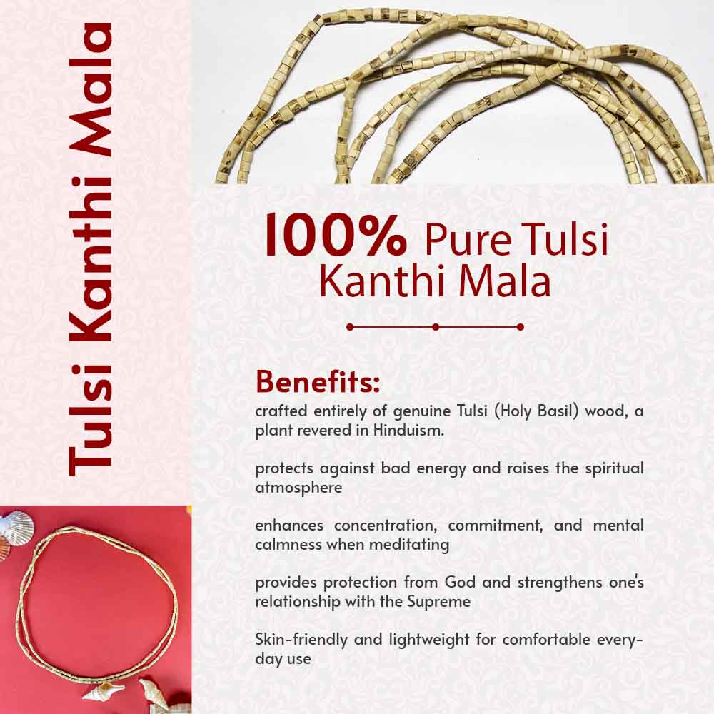 100% Pure Long Tulsi Kanthi Bead Jap Mala - Image 3