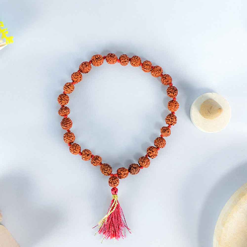 Rudraksha Bracelet with Natural Dark Brown Beads - Image 3